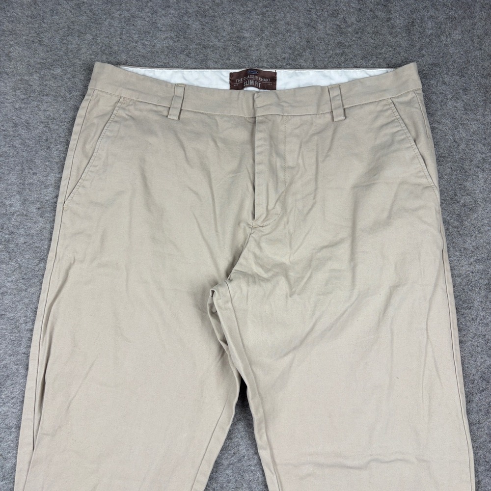 Old Navy The Classic Khaki Mens 34x34 Slim‎ Fit Tan Chino Pants Outdoor Utility